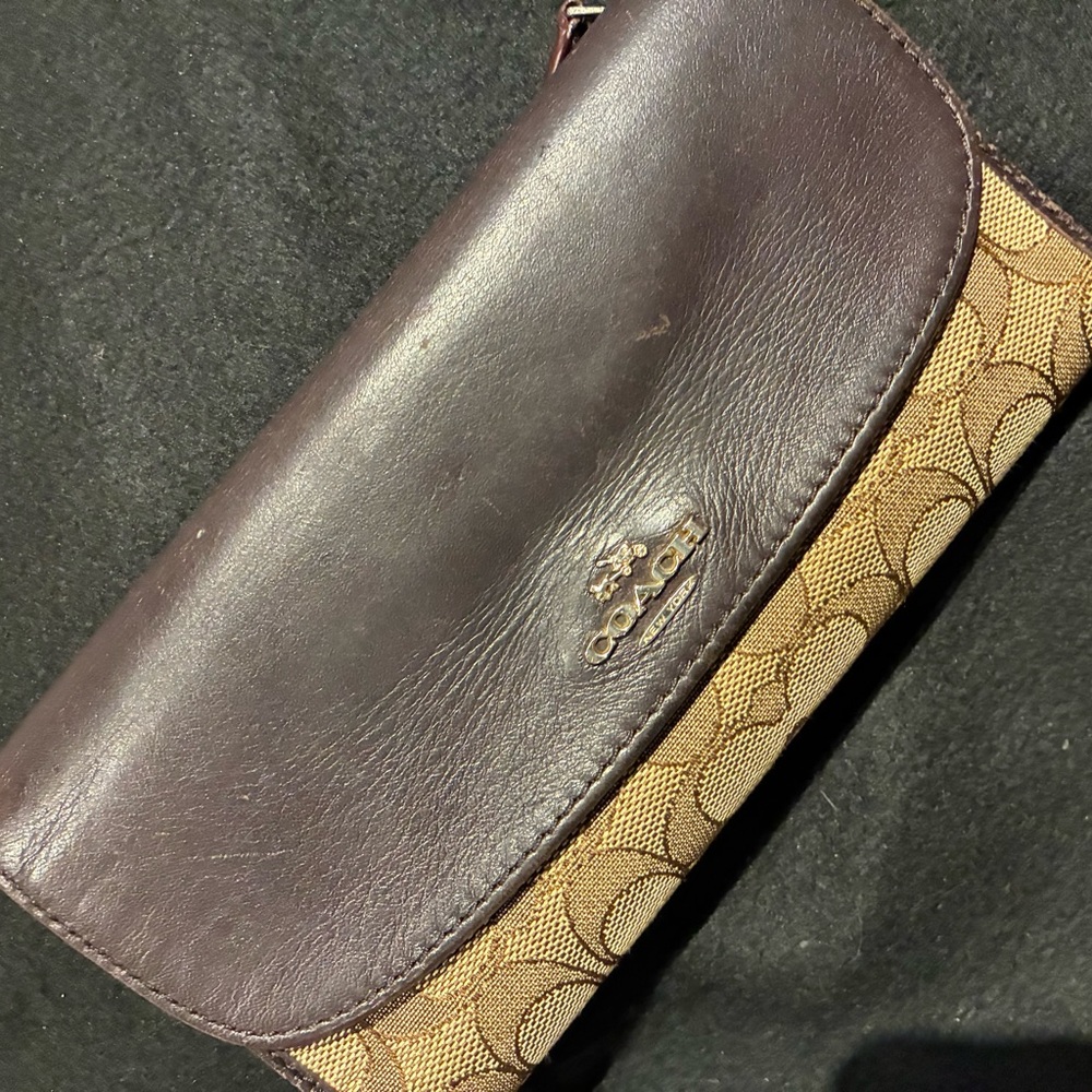 Vintage Coach Signature Wallet with Checkbook Cover